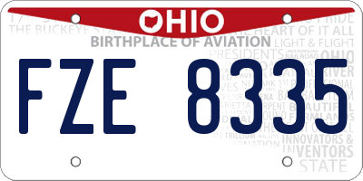 OH license plate FZE8335