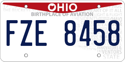 OH license plate FZE8458