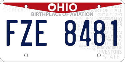 OH license plate FZE8481