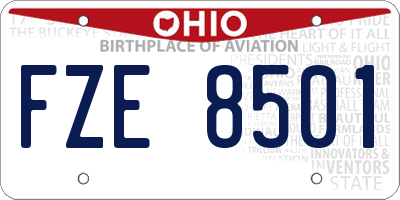 OH license plate FZE8501