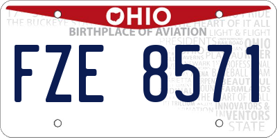 OH license plate FZE8571