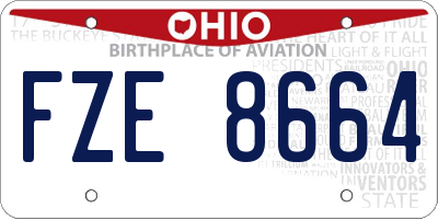 OH license plate FZE8664