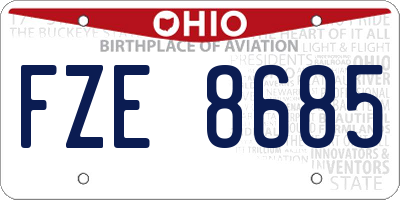 OH license plate FZE8685