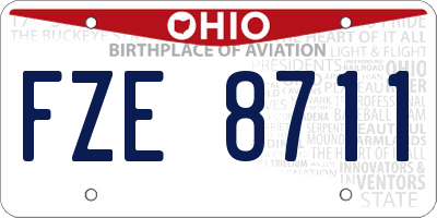 OH license plate FZE8711
