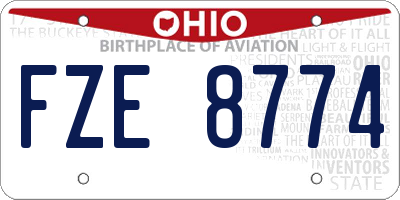 OH license plate FZE8774