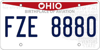 OH license plate FZE8880