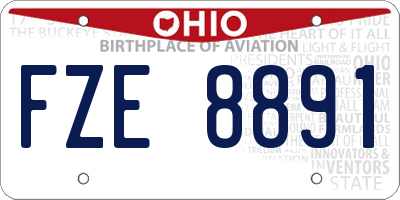 OH license plate FZE8891