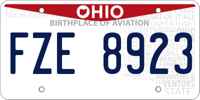 OH license plate FZE8923