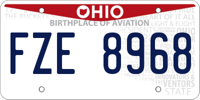 OH license plate FZE8968