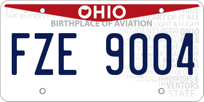 OH license plate FZE9004
