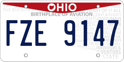 OH license plate FZE9147