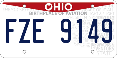 OH license plate FZE9149
