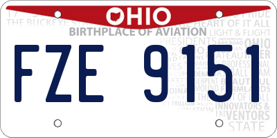 OH license plate FZE9151