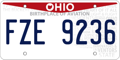 OH license plate FZE9236