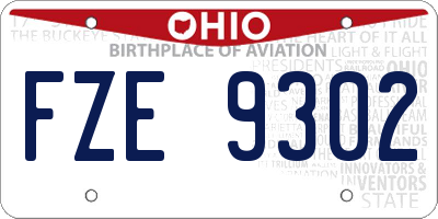 OH license plate FZE9302