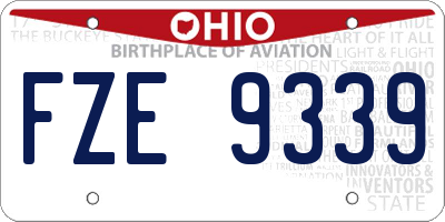 OH license plate FZE9339