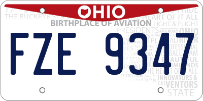 OH license plate FZE9347