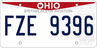 OH license plate FZE9396