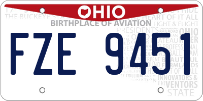 OH license plate FZE9451