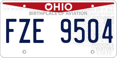 OH license plate FZE9504