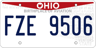 OH license plate FZE9506