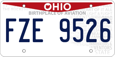 OH license plate FZE9526