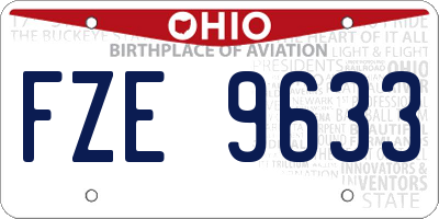 OH license plate FZE9633