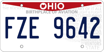 OH license plate FZE9642
