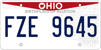 OH license plate FZE9645