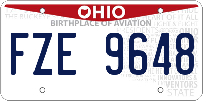OH license plate FZE9648