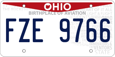 OH license plate FZE9766