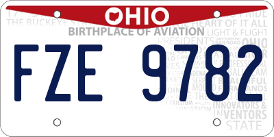 OH license plate FZE9782
