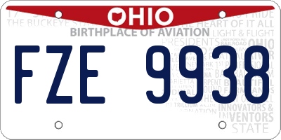 OH license plate FZE9938