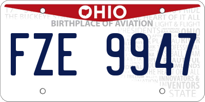 OH license plate FZE9947
