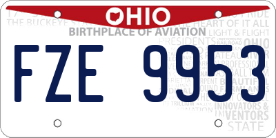 OH license plate FZE9953