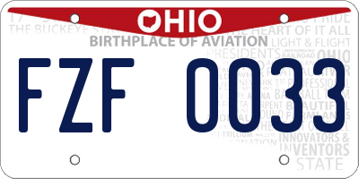 OH license plate FZF0033
