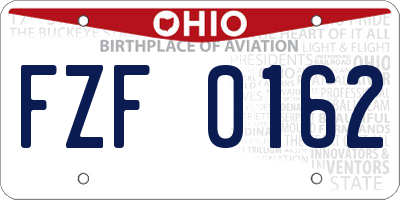 OH license plate FZF0162