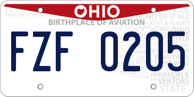 OH license plate FZF0205