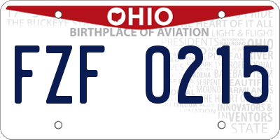 OH license plate FZF0215
