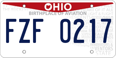 OH license plate FZF0217