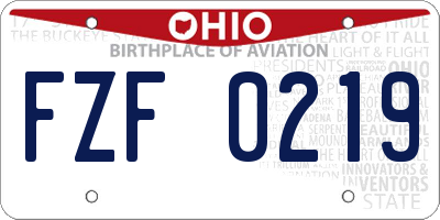 OH license plate FZF0219