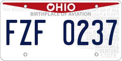 OH license plate FZF0237