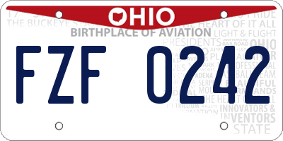 OH license plate FZF0242