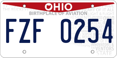 OH license plate FZF0254
