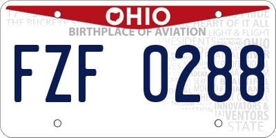 OH license plate FZF0288