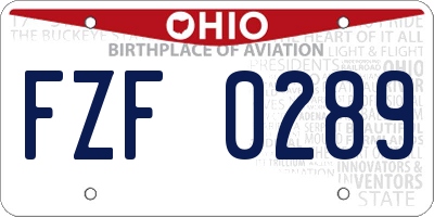 OH license plate FZF0289