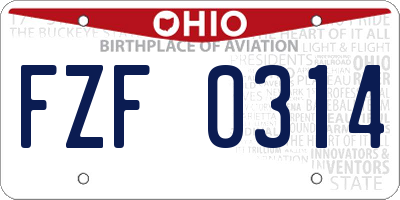 OH license plate FZF0314