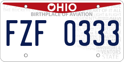 OH license plate FZF0333