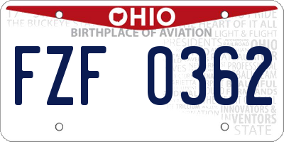 OH license plate FZF0362