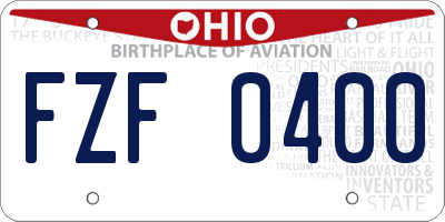 OH license plate FZF0400